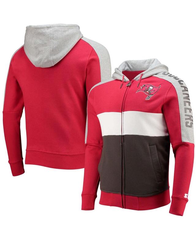 Mens Red Tampa Bay Buccaneers Playoffs Color Block Full-Zip Hoodie - Red Product Image