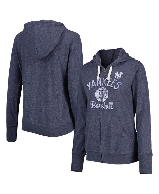 Womens Touch Navy New York Yankees Training Camp Tri-Blend Full-Zip Hoodie Product Image