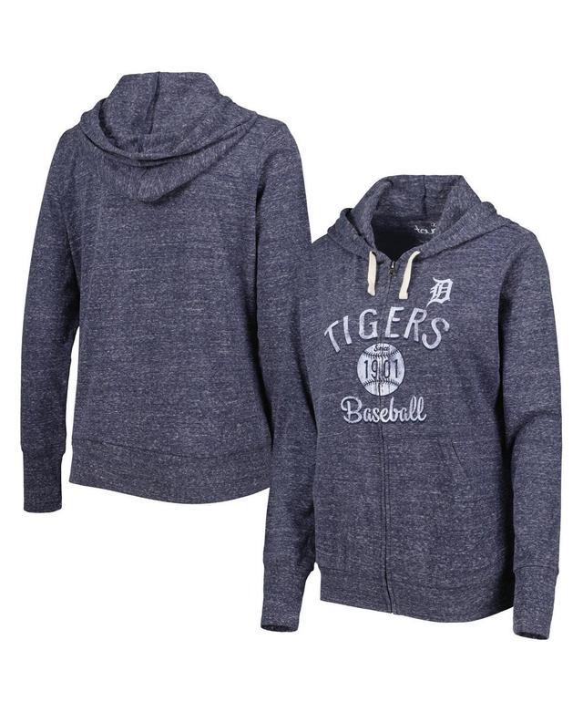 Womens Touch Navy Detroit Tigers Training Camp Tri-Blend Full-Zip Hoodie Product Image