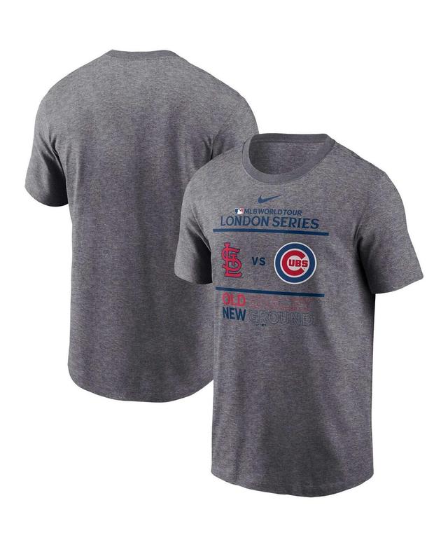 Mens Nike Heather Charcoal 2023 Mlb World Tour: London Series Chicago Cubs vsSt. Louis Cardinals Matchup T-shirt Product Image