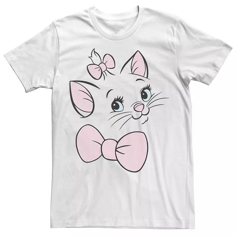 Mens Disney Aristocats Marie Cute Kitten Face Up Close Tee White Product Image