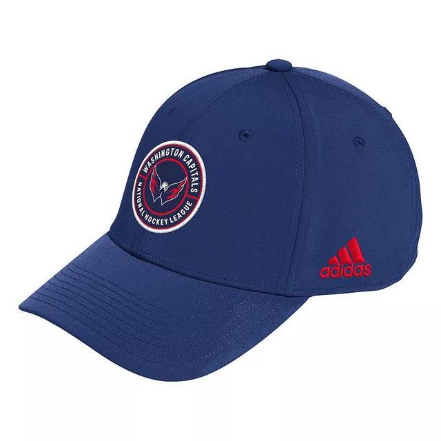 Mens adidas Washington Capitals Circle Logo Flex Hat Blue Product Image