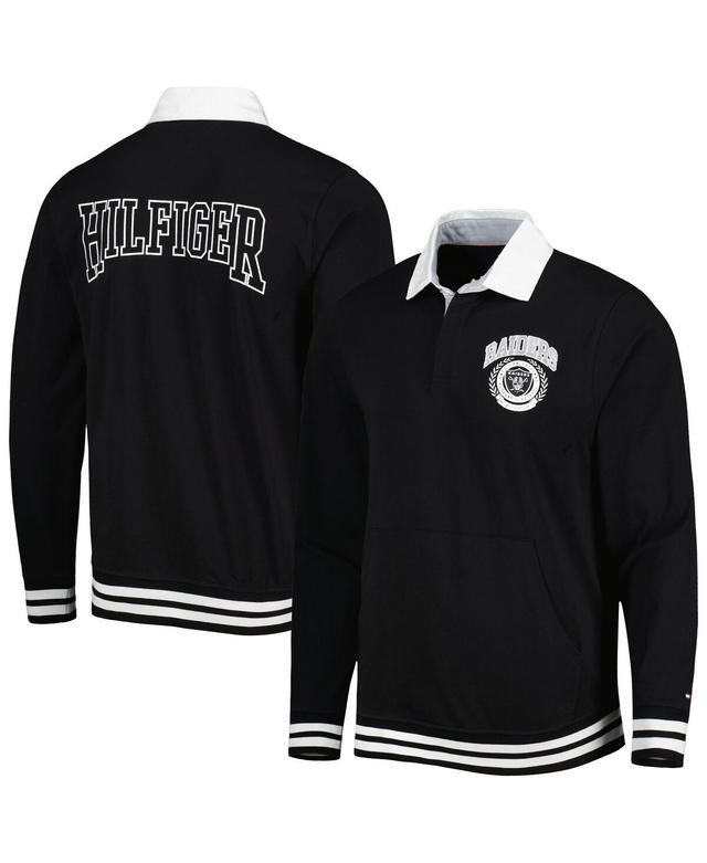 Mens Tommy Hilfiger Black Las Vegas Raiders Cody Long Sleeve Polo Shirt Product Image