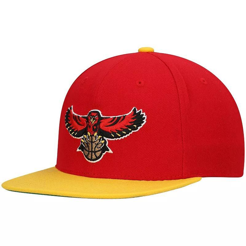 Mens Mitchell & Ness Red Atlanta Hawks Hardwood Classics Team Two-Tone 2.0 Snapback Hat - Red Product Image