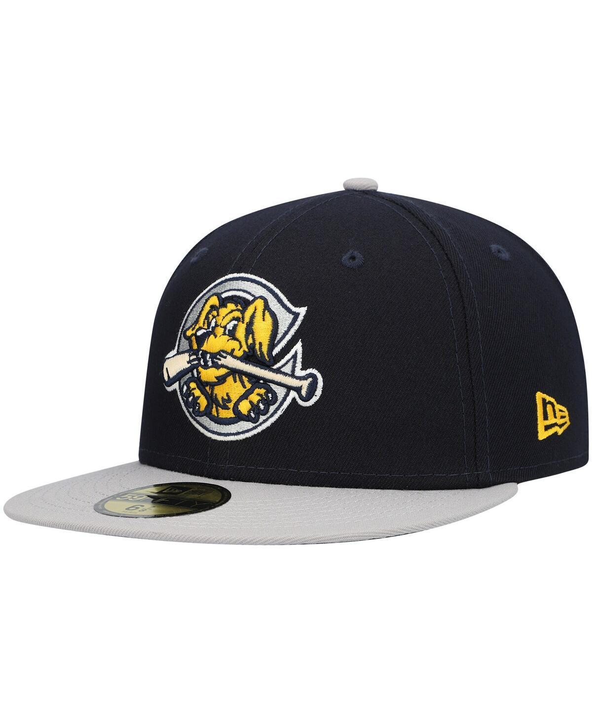 Men's New Era Navy Charleston RiverDogs Authentic Collection Road 59FIFTY Fitted Hat Product Image