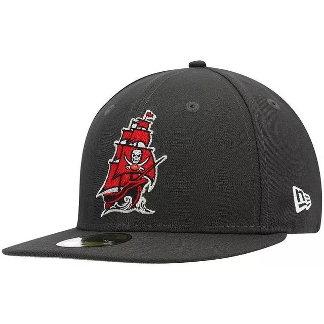 Mens New Era Pewter Tampa Bay Buccaneers Omaha 59FIFTY Fitted Hat Grey Product Image