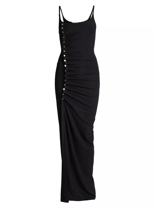 Draped Button Maxi Dress Product Image