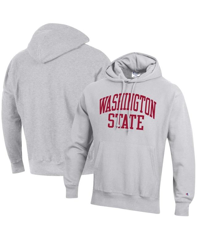 Mens Champion Heathered Gray Washington State Cougars Team Arch Reverse Weave Pullover Hoodie Product Image