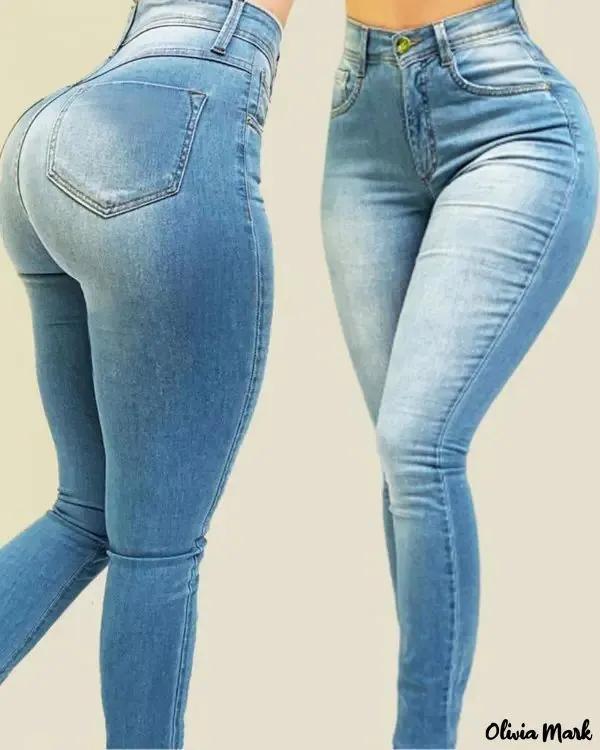 Olivia Mark – High waist skinny jeans with zip fly Product Image