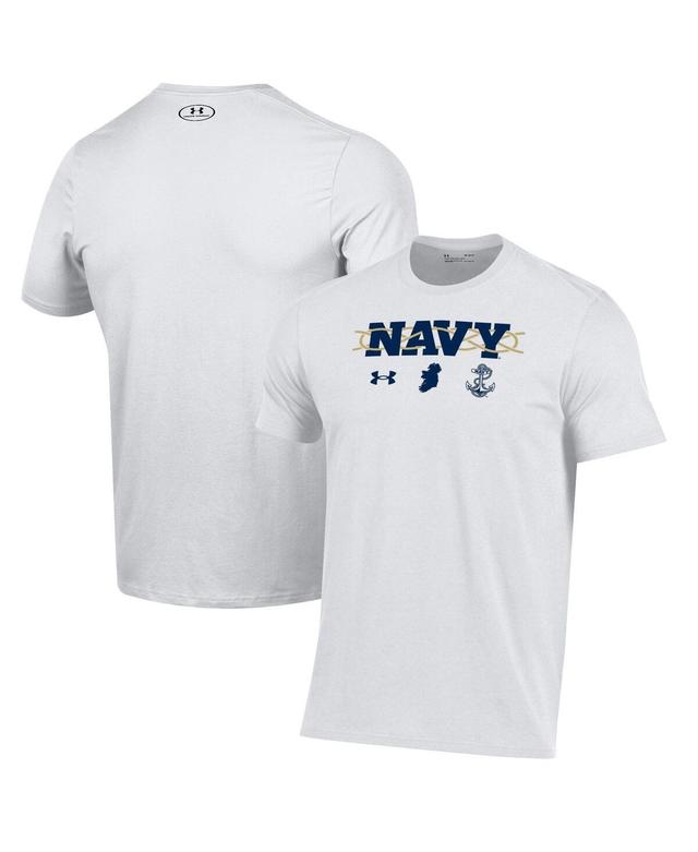 Mens Under Armour  White Navy Midshipmen 2023 Aer Lingus College Football Classic Celtic Knot Performance Cotton T-Shirt Product Image