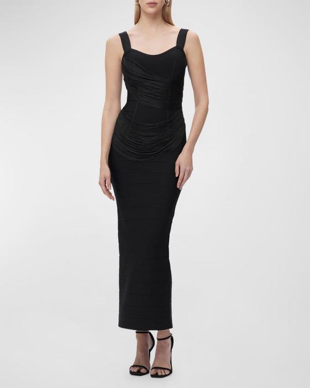 Autumn Draped Fringe Sleeveless Bandage Gown Product Image