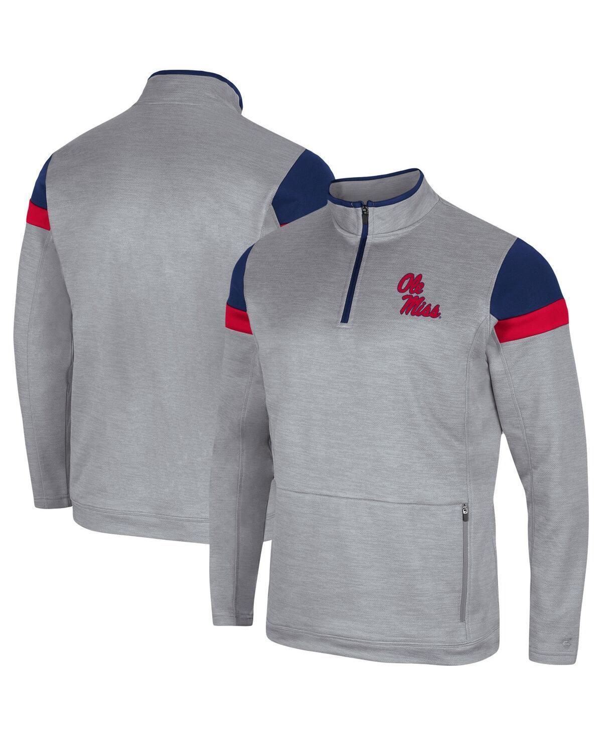 Mens Colosseum Gray Ole Miss Rebels Bingo Quarter-Zip Jacket Product Image