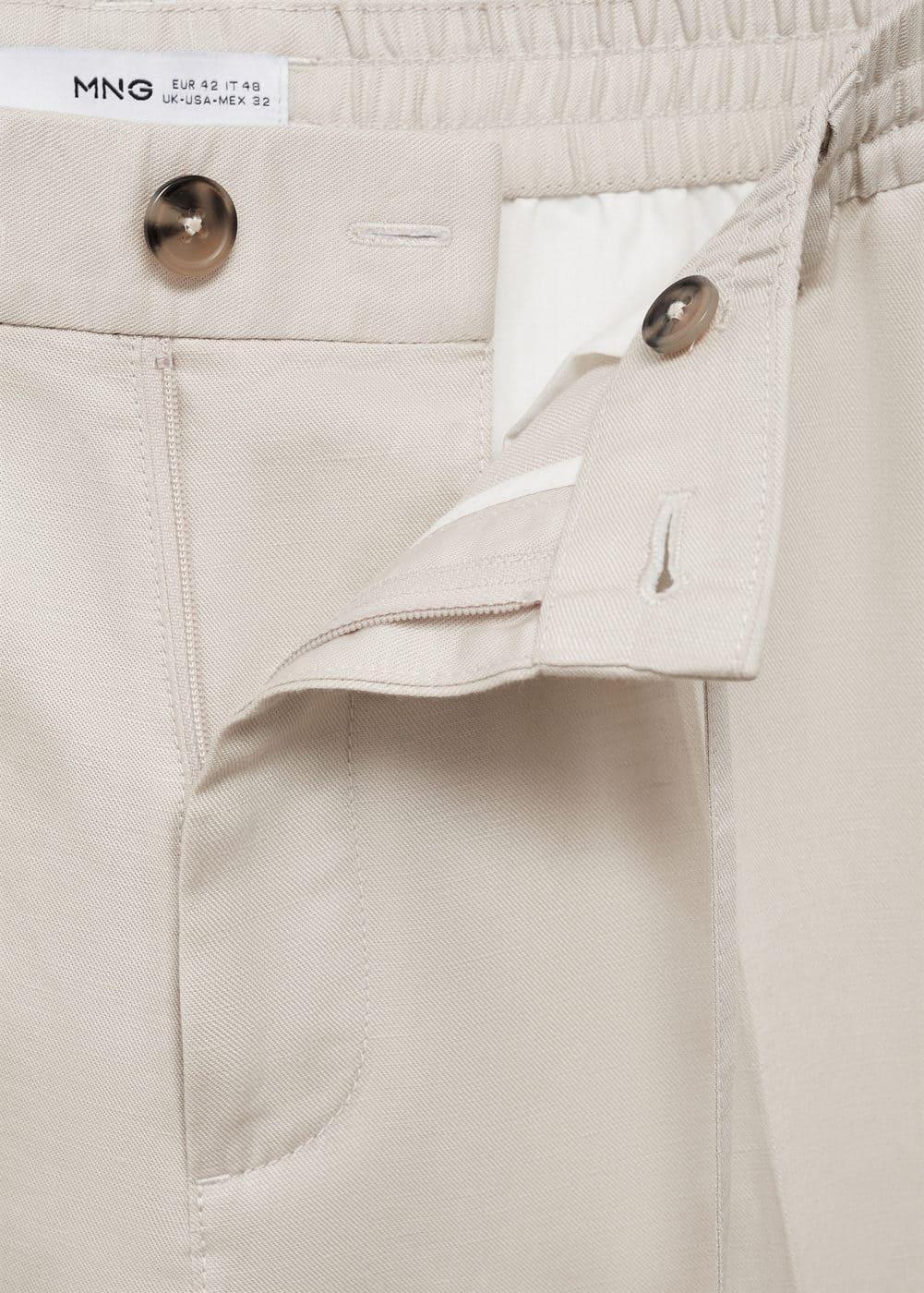 MANGO MAN - Tencel linen drawstring pants ice greyMen Product Image