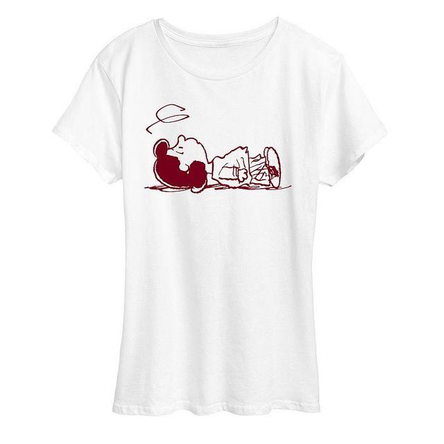 Womens Peanuts Lucy Laying Graphic Tee Med Grey Product Image