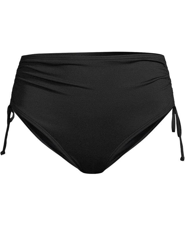 Womens Lands End UPF 50 Adjustable High-Waist Bikini Bottoms Black Product Image