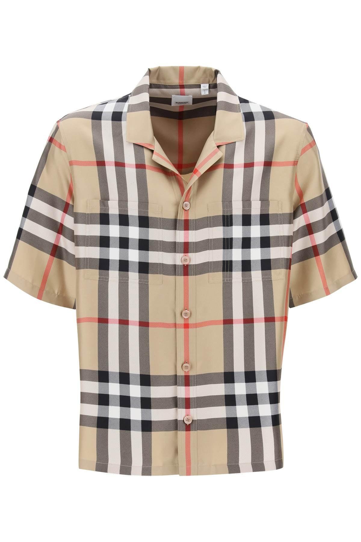 BURBERRY Bowling Shirt In Tartan Silk In Mixed Colours Product Image