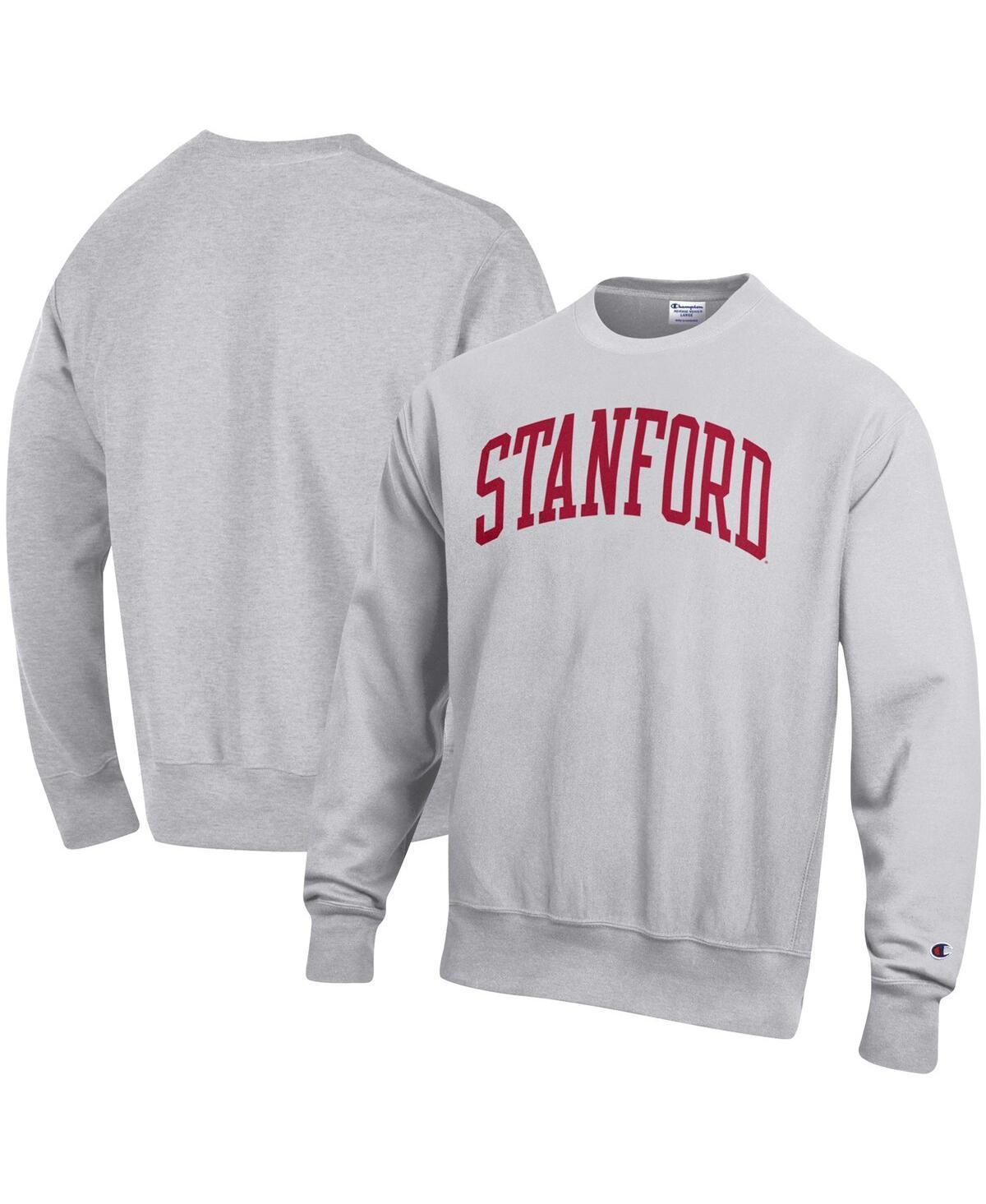 Mens Champion Heathered Gray Stanford Cardinal Arch Reverse Weave Pullover Sweatshirt Product Image