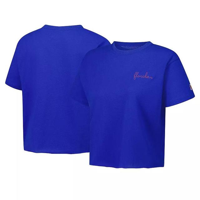 Womens League Collegiate Wear Royal Florida Gators Clothesline Cotton Midi T-Shirt Product Image