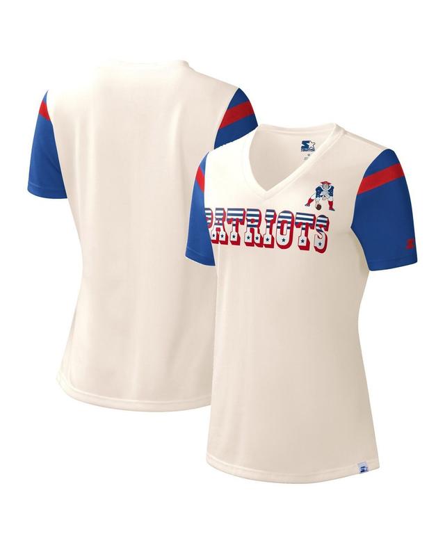 Womens Starter White New England Patriots Kick Start V-Neck T-shirt Product Image