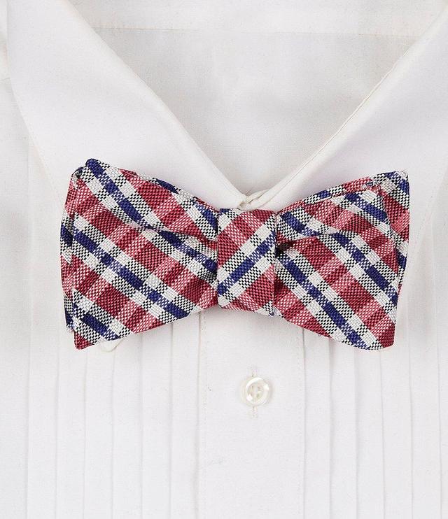 Cremieux Thin Plaid Woven Silk Bow Tie Product Image