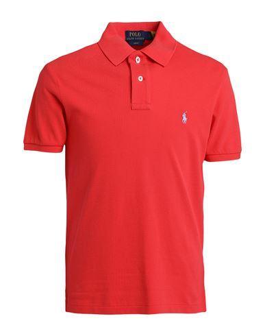 POLO RALPH LAUREN Man Polo Shirt Tomato Red Size L Cotton Product Image