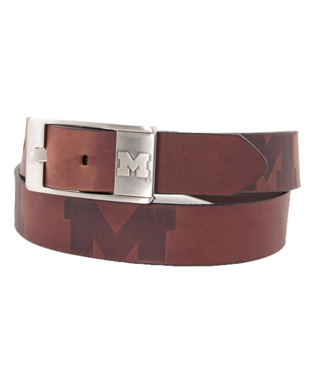 Mens Michigan Wolverines Brandish Leather Belt Product Image