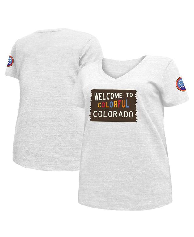 Womens New Era White Colorado Rockies City Connect Plus Size V-Neck T-shirt Product Image