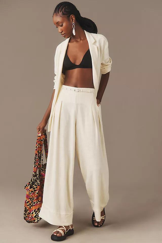 By Anthropologie Linen City Beach Trouser Pants Product Image