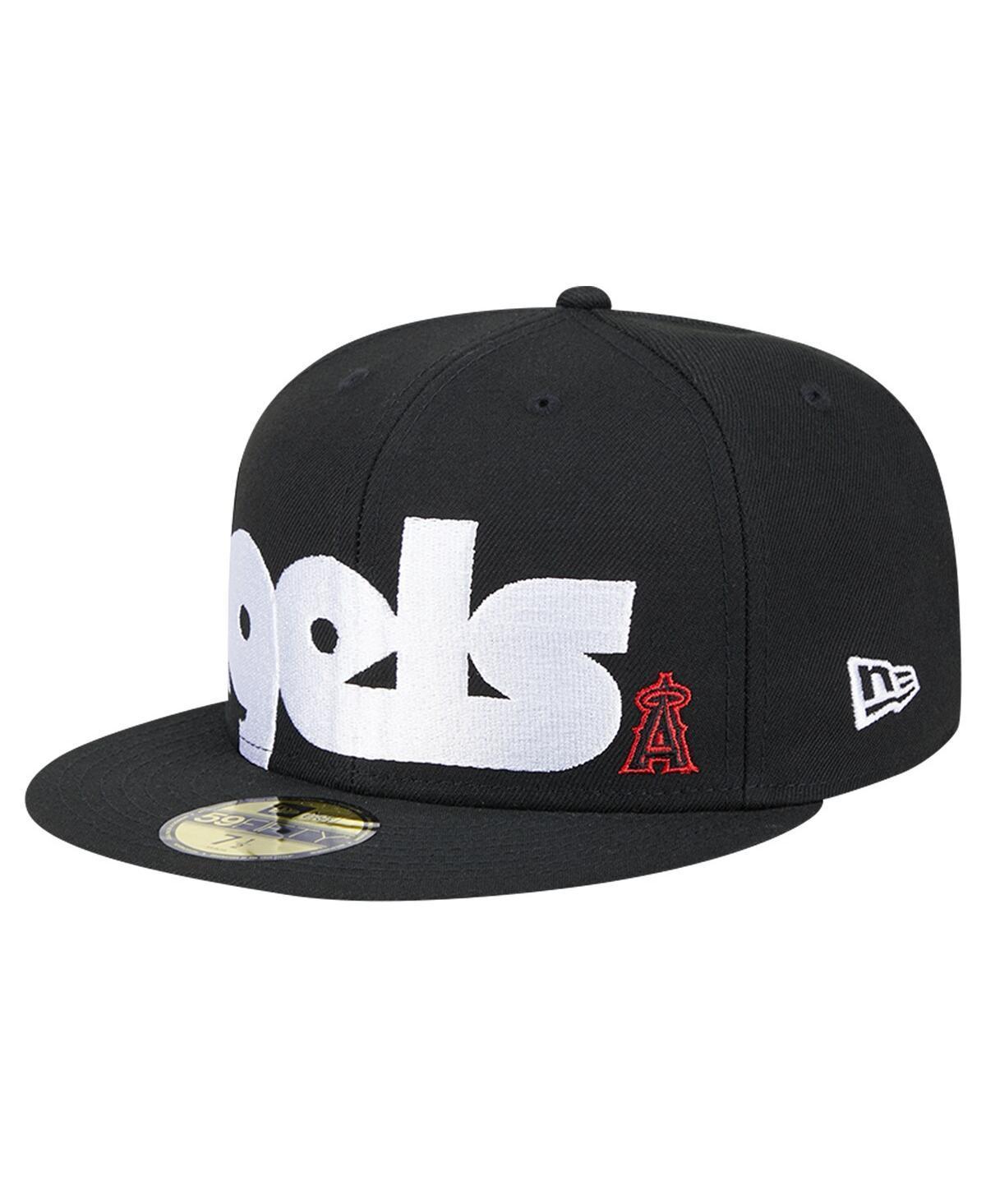 New Era Mens Black Los Angeles Angels Checkered Undervisor 59FIFTY Fitted Hat Product Image