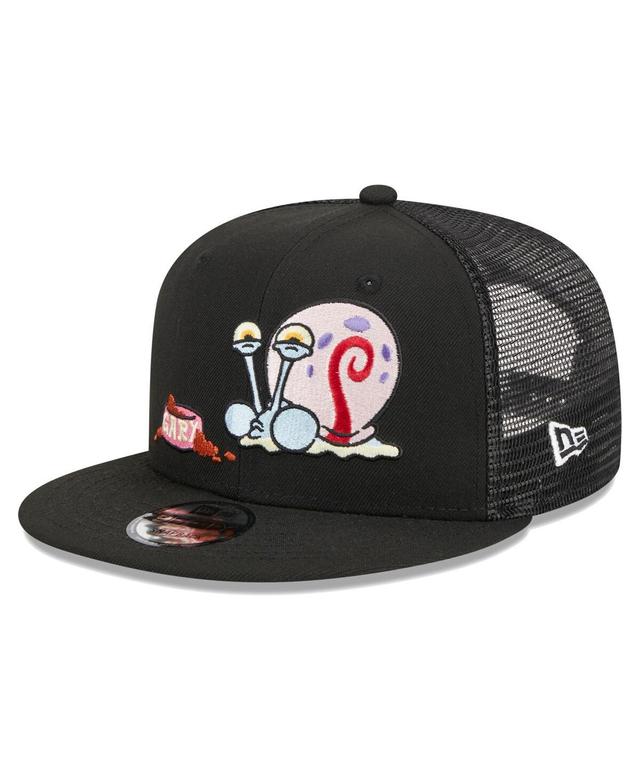 Mens New Era Black SpongeBob SquarePants Gary Trucker 9FIFTY Snapback Hat Product Image