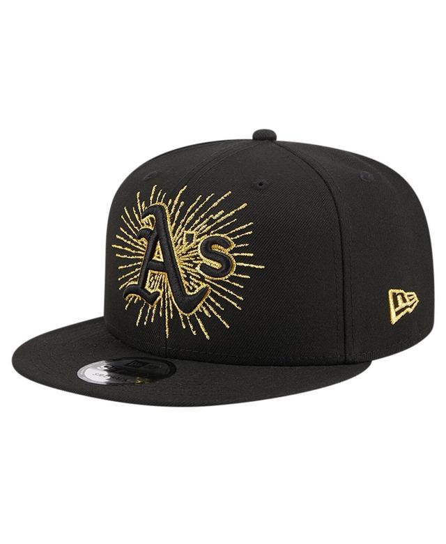 Mens New Era Oakland Athletics Metallic Logo 9FIFTY Snapback Hat Product Image