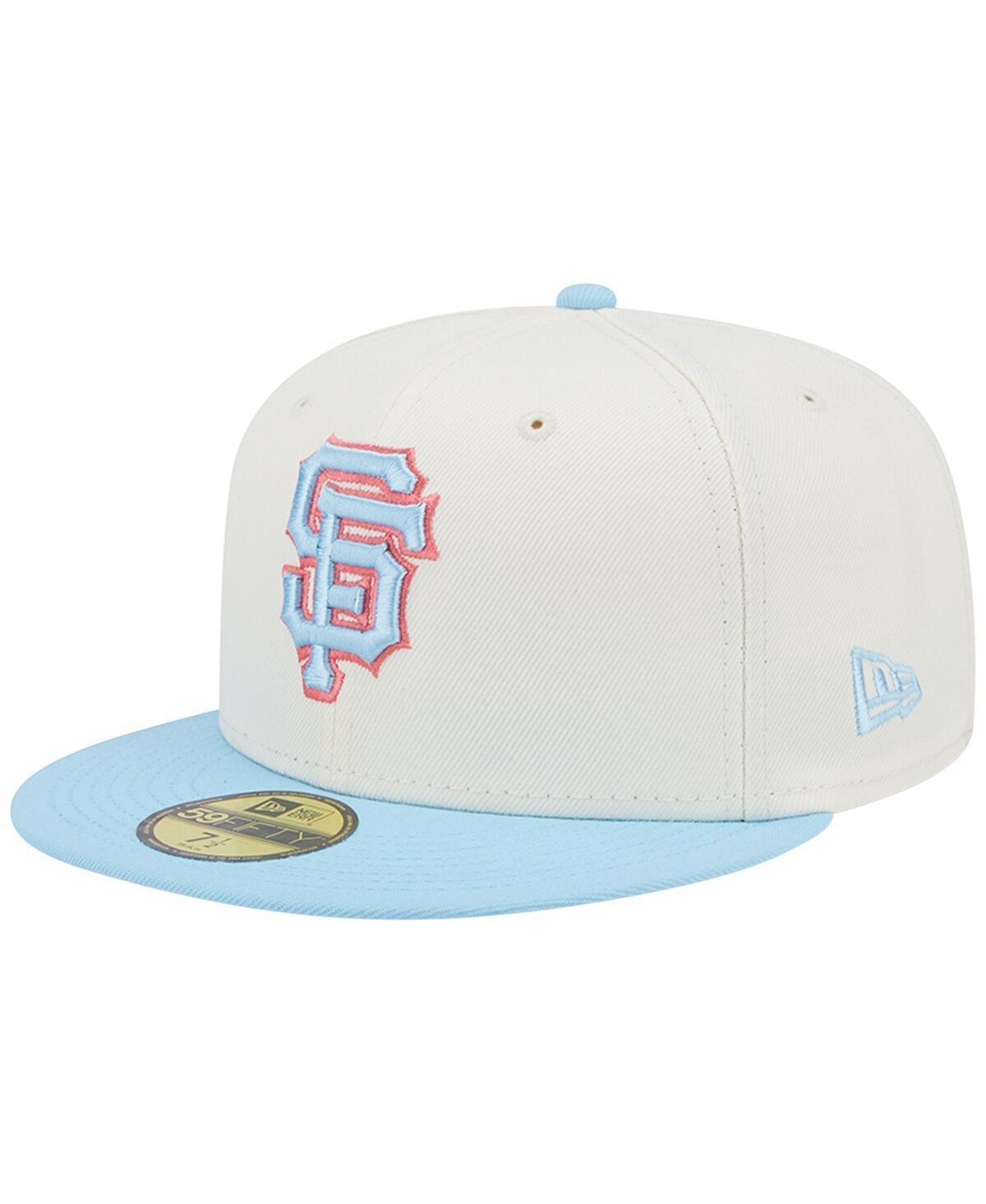 Mens New Era White and Light Blue San Francisco Giants Spring Color Two-Tone 59FIFTY Fitted Hat - White Product Image