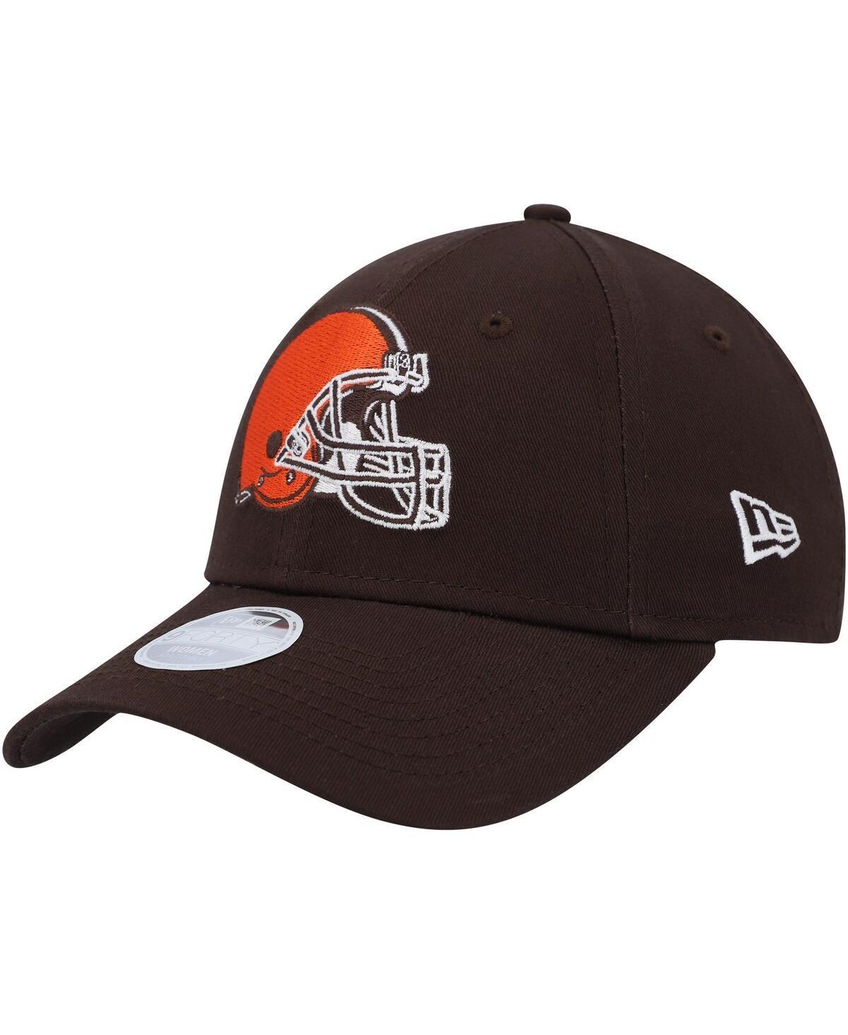 Womens New Era Brown Cleveland Browns Simple 9FORTY Adjustable Hat Product Image