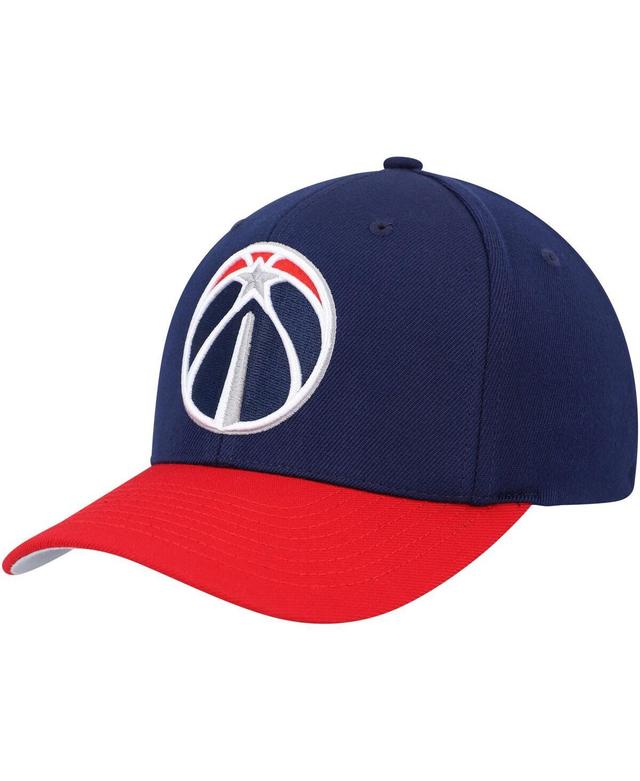 Mens Mitchell & Ness Navy Washington Wizards Mvp Team Two-Tone 2.0 Stretch-Snapback Hat - Navy Product Image