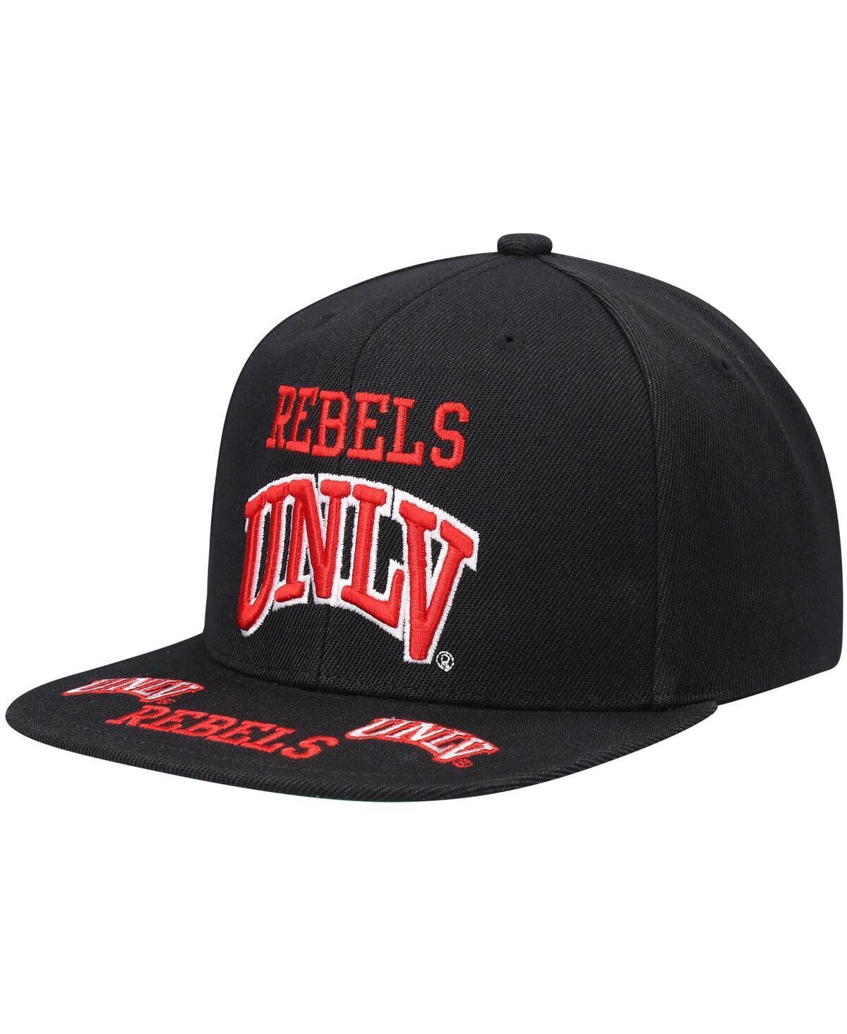 Mens Mitchell & Ness Black Unlv Rebels Front Loaded Snapback Hat Product Image