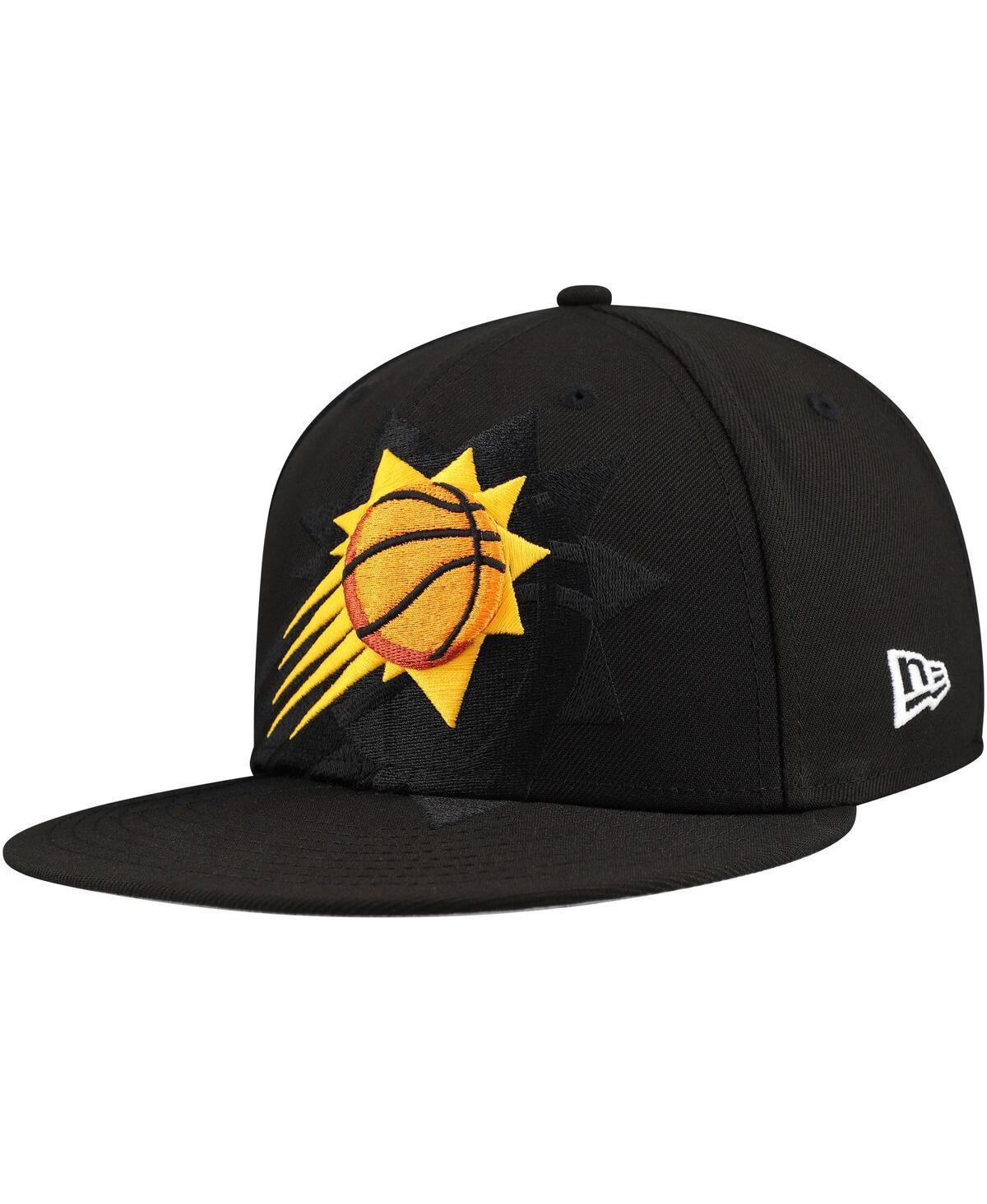 Mens New Era Black Phoenix Suns Blackout Shadow Logo 59FIFTY Fitted Hat Product Image