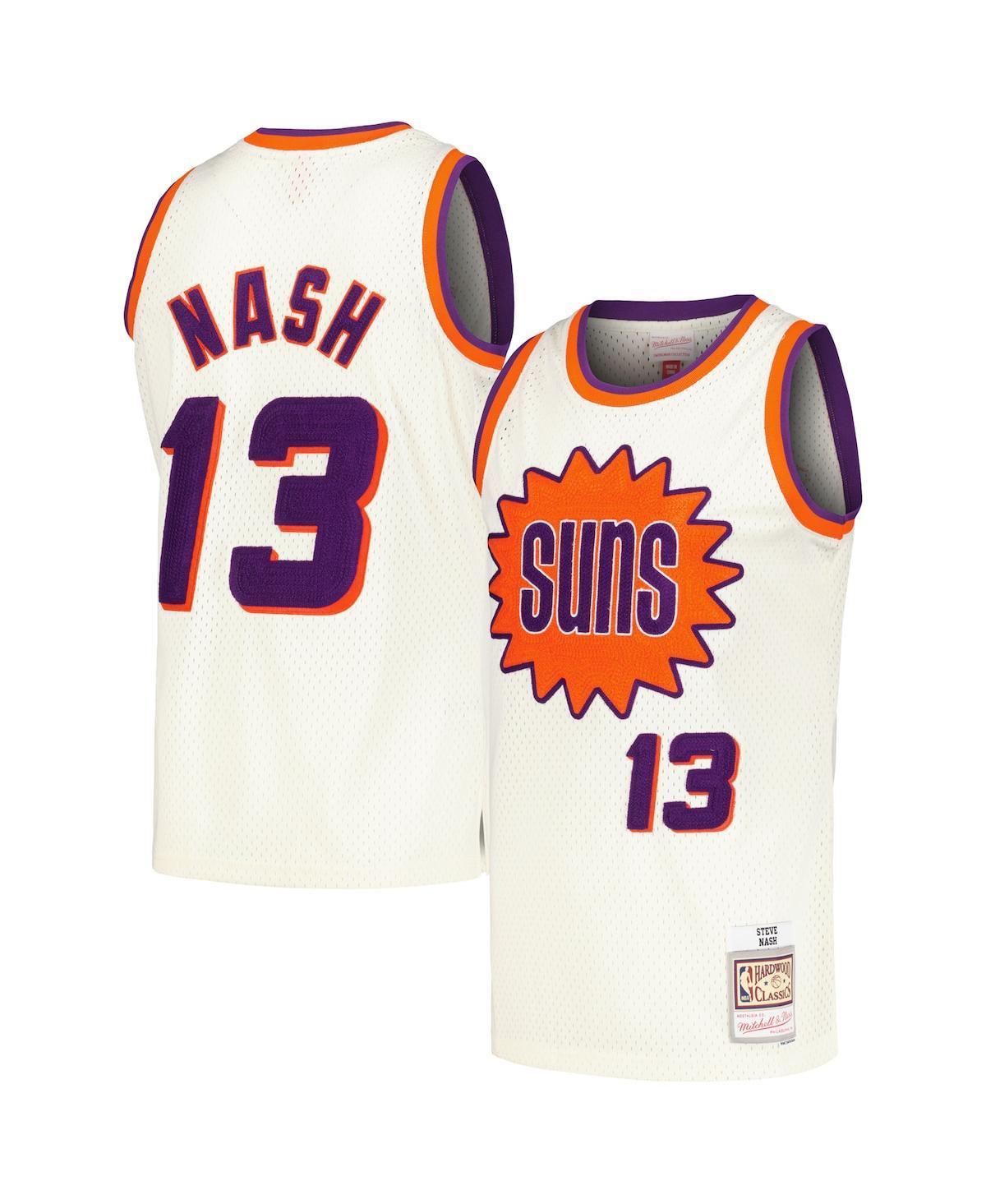 Mens Mitchell & Ness Steve Nash Cream Phoenix Suns Chainstitch Swingman Jersey Product Image