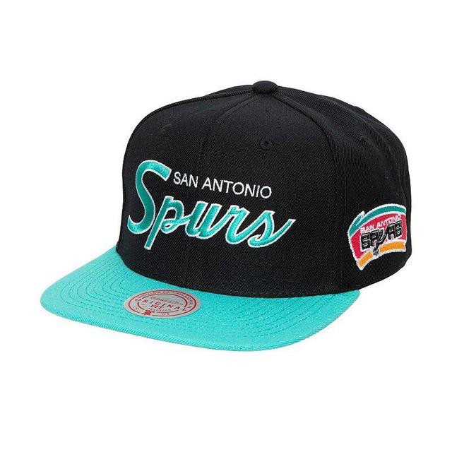 Mens Mitchell & Ness San Antonio Spurs Hardwood Classics MVP Team Script 2.0 Snapback Hat Product Image