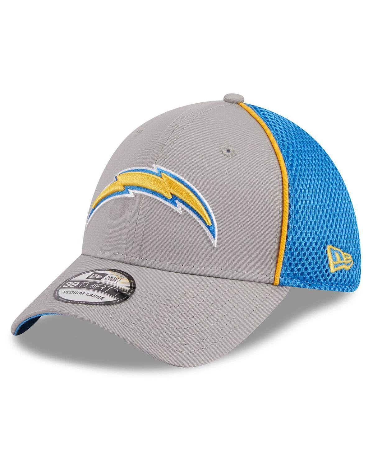 Mens New Era Gray Los Angeles Chargers Pipe 39THIRTY Flex Hat Product Image