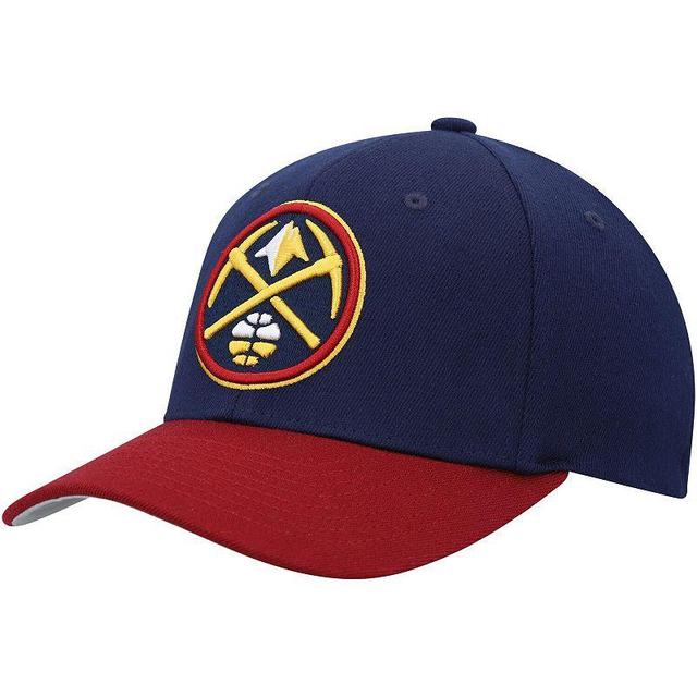 Mens Mitchell & Ness Navy/Red Denver Nuggets MVP Team Two-Tone 2.0 Stretch-Snapback Hat, Nug Blue Product Image