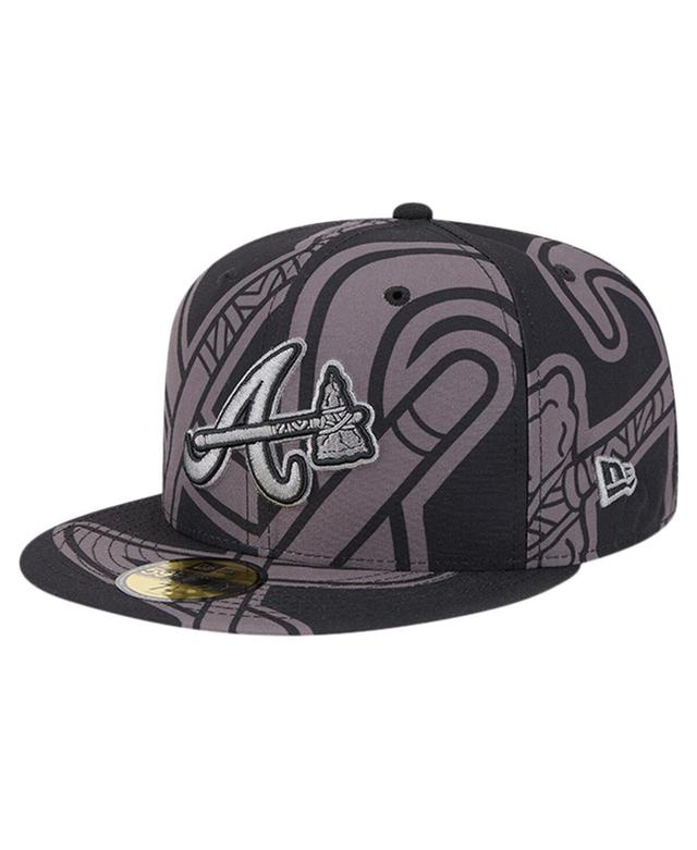 Mens New Era Atlanta Braves Logo Fracture 59FIFTY Fitted Hat Product Image