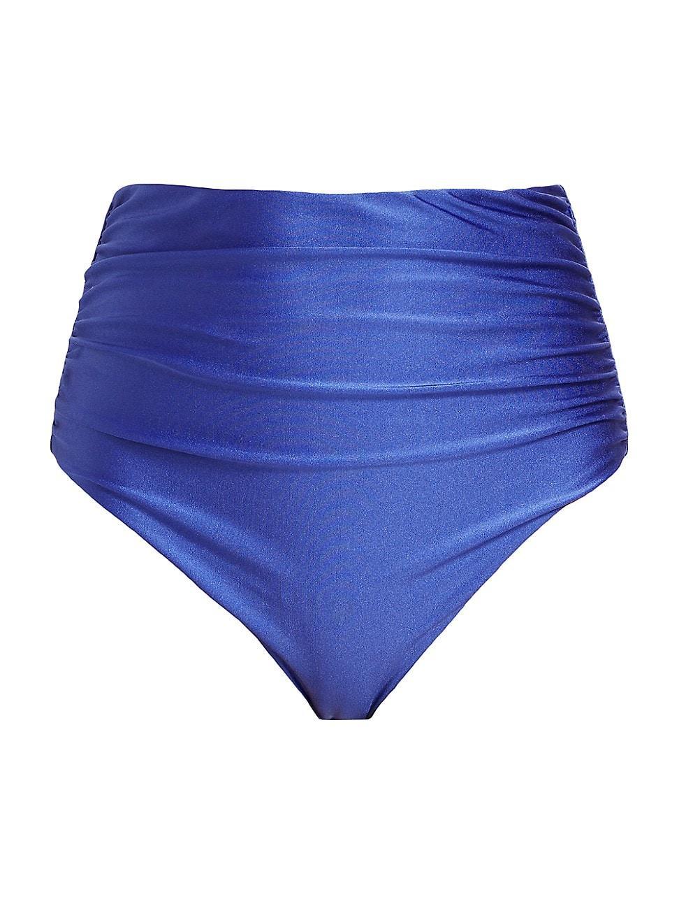 Womens Lilly Ruched High-Rise Bikini Bottoms Product Image