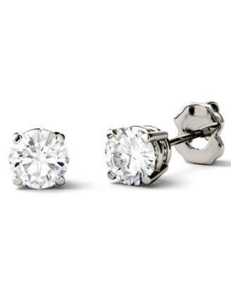 Moissanite Stud Earrings 1 2 Ct. T.W. 3 Ct. T.W. Diamond Equivalent In 14k White Or Yellow Product Image