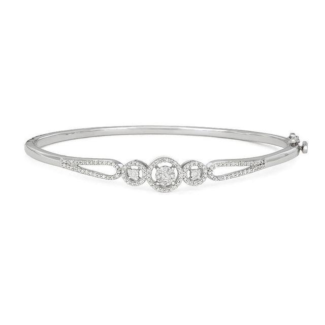 Sterling Silver 3/8 Carat T.W. Diamond Bangle Bracelet, Womens Product Image