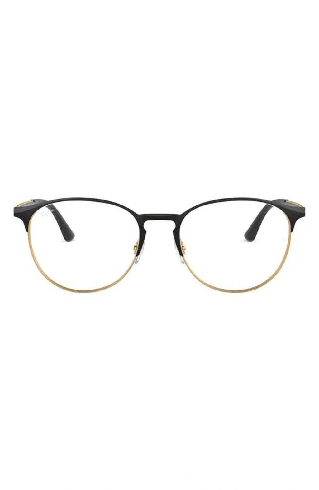 RAY BAN Phantos 53mm Optical Glasses In Gold Black Product Image