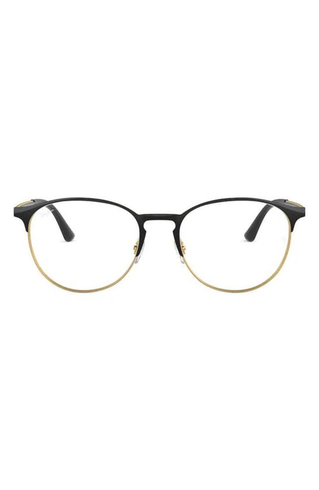 RAY BAN Phantos 53mm Optical Glasses In Gold Black Product Image