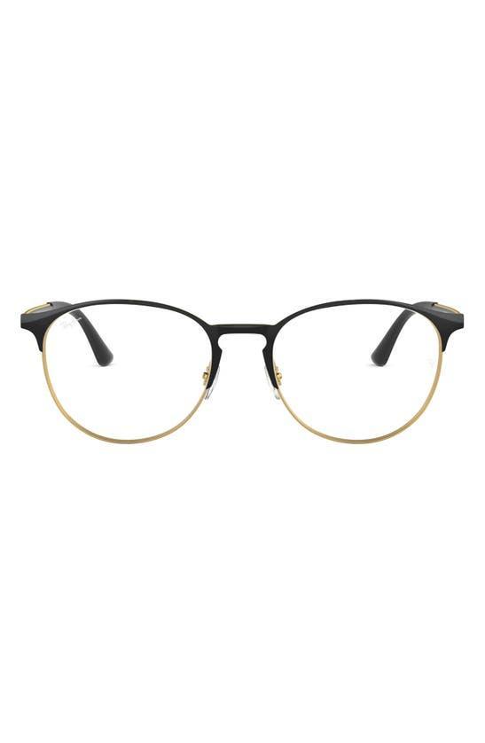 RAY BAN Phantos 53mm Optical Glasses In Gold Black Product Image