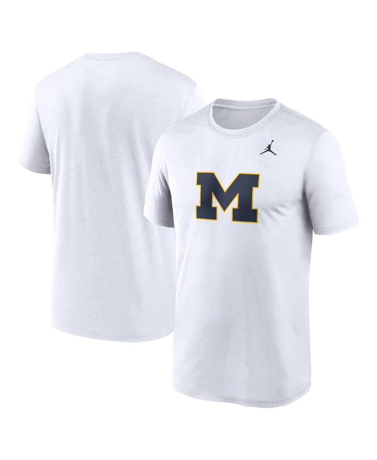 Jordan Mens White Michigan Wolverines Primetime Legend Logo T-Shirt Product Image