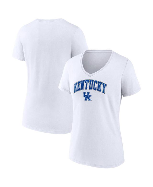 Womens Fanatics White Kentucky Wildcats Evergreen Campus V-Neck T-shirt Product Image