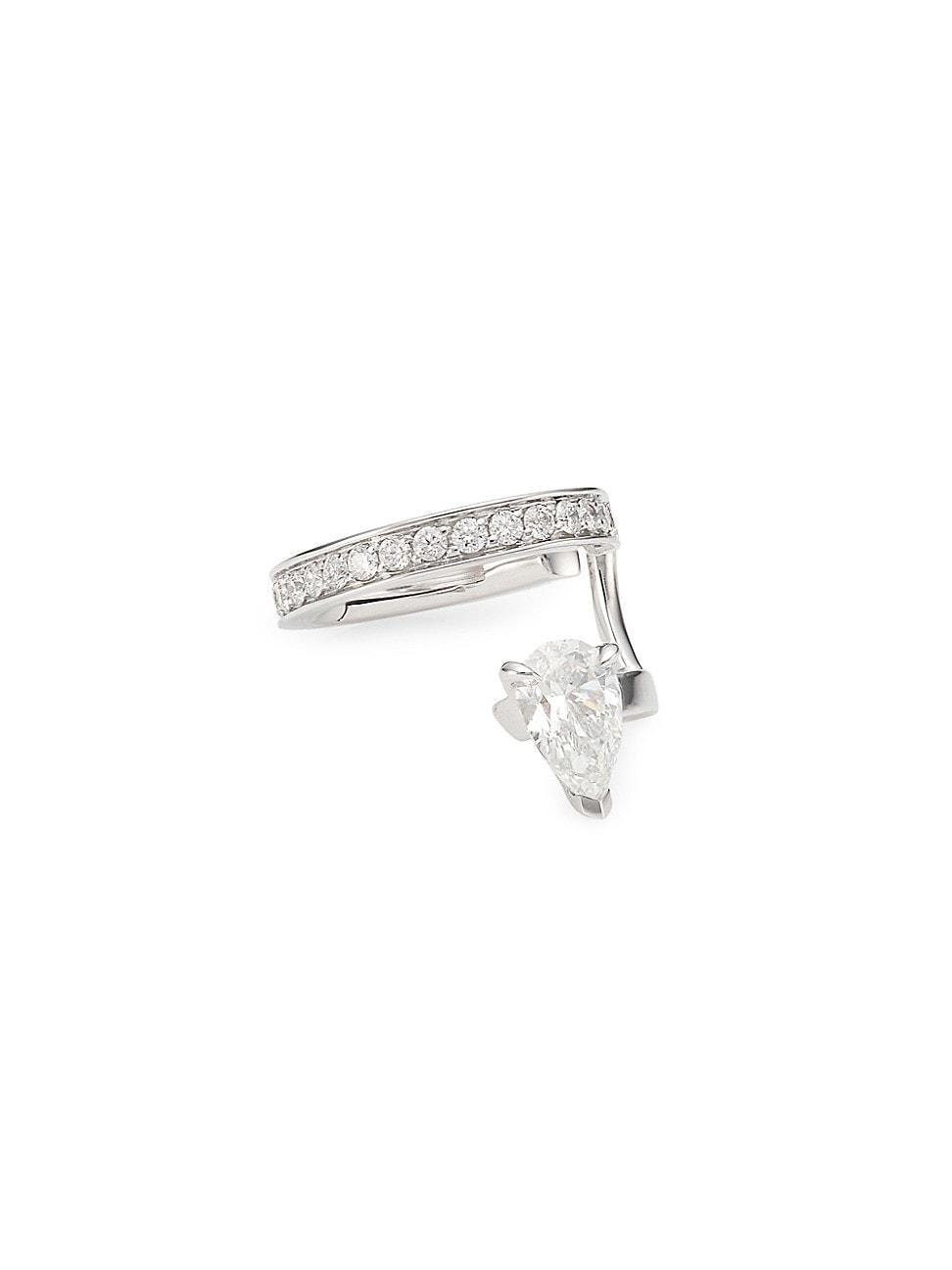 Womens Serti Sur Vide 18K White Gold & 0.36 TCW Diamond Ear Cuff Product Image